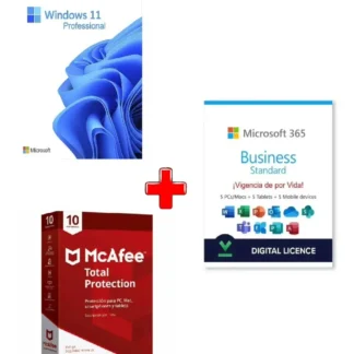 Triple Pack Office 365, Windows 11 y Antivirus McAfee